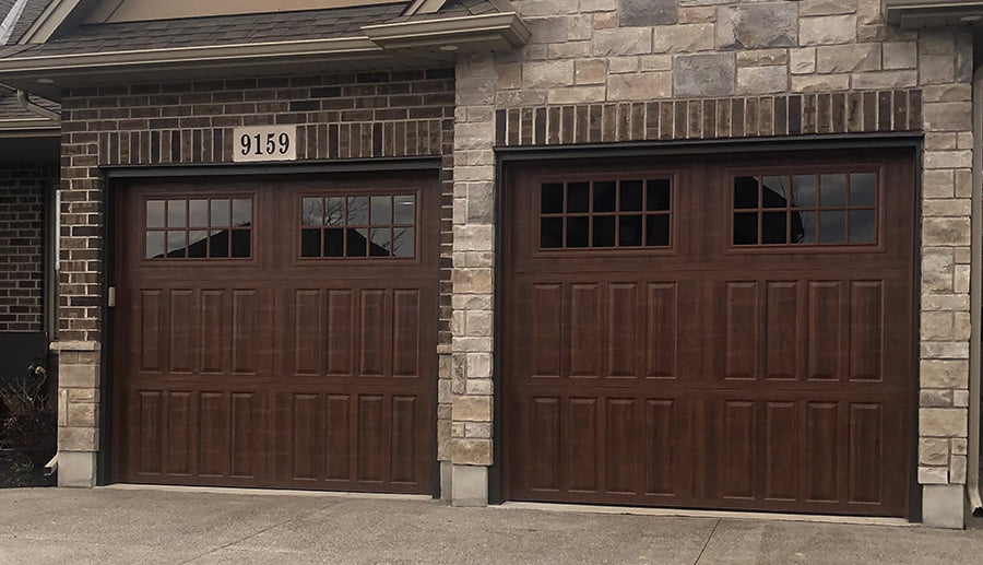 2 Wooden garage doors
